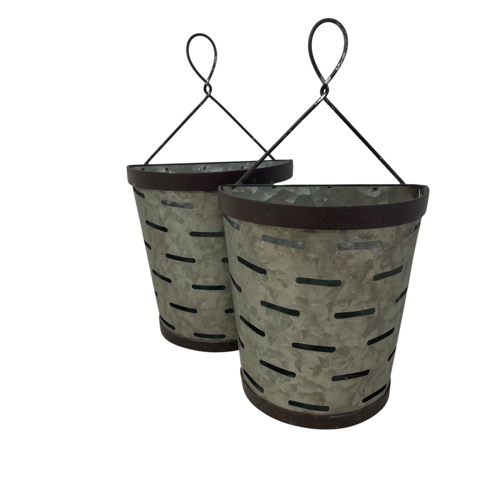 Retro Pair Of Industrial Farm Home Decor Wall Hanging Artificial Planter